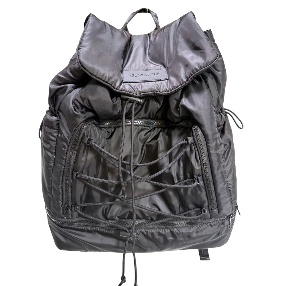 Blogilates Puffer Backpack Black EUC NWOT Padded Straps Bottom Zip OS